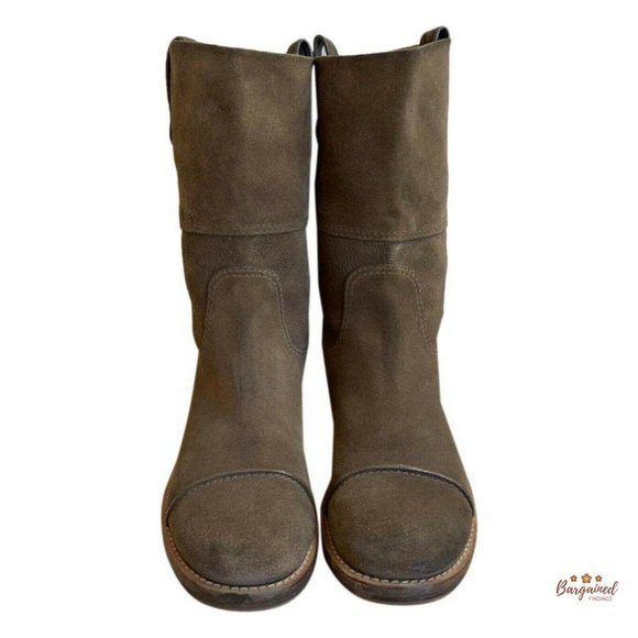 Authentic LOUIS VUITTON Brown Monogram Suede Mahina Mid-Calf Boots US Size 6.5 - Picture 1 of 13